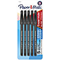 Paper Mate® EraserMate® Ballpoint Pens, Pack of 5, Medium Point, 1.0 mm, Black Barrel, Black Ink 1 thumbnail image