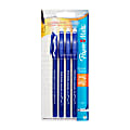 Paper Mate® EraserMate® Pens, Medium Point, 1.0 mm, Blue Barrel, Blue Ink, Pack Of 4