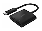Belkin USB-C to HDMI + Charge Adapter - 1 x Type C USB Male - 1 x HDMI Digital Audio/Video Female, 1 x USB Type C Power Female - 3840 x 2160 Supported