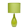 Creekwood Home Essentix Ceramic Dewdrop Table Lamp, 18-1/8"H, Green Shade/Green Base
