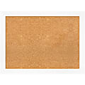Amanti Art Rectangular Non-Magnetic Cork Bulletin Board, Natural, 31” x 23”, Cabinet White Narrow Plastic Frame 1 thumbnail image