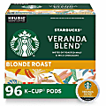 Starbucks® K-Cup Veranda Blend Coffee - Compatible with Keurig Brewer - Light - K-Cup - Veranda Blend - 24/Box - 4 / Carton 1 thumbnail image