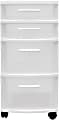 Inval Rolling Storage Cart, 4 Drawers, 25-1/2" x 12-1/2", White 1 thumbnail image