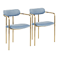 LumiSource Demi Chairs, Light Blue/Gold, Set Of 2 Chairs 1 thumbnail image