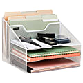 Mind Reader Desktop Vertical Paper Tray Organizer, 9-1/2” H x 11-1/2” W x 12-1/2” D, White 1 thumbnail image