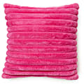 Dormify Jamie Plush Polyester Ribbed Square Pillow, 18″ x 18″, Hot Pink 1 thumbnail image
