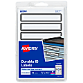 Avery® Durable ID Writable and Printable Labels, 5212, 5/8" x 3-1/2", White With Black Border, Pack of 35 Total