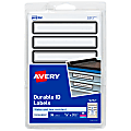 Avery® Durable ID Writable and Printable Labels, 5212, 5/8" x 3-1/2", White With Black Border, Pack of 35 Total 1 thumbnail image
