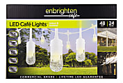 Enbrighten Classic LED Café Lights, 48', Indoor/Outdoor, White Cord/Multicolor Lights