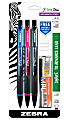Zebra® Pen Z-Grip® Plus Mechanical Pencils, Pack Of 3, Medium Point, 0.7 mm, Assorted Barrel Colors