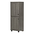 South Shore Hopedale Narrow 2-Door Storage Cabinet, 2 Fixed Shelves, 2 Adjustable Shelves, 32 1/4"H x 31 1/2"W x 18 3/4"D, White Wash
