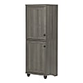South Shore Hopedale Narrow 2-Door Storage Cabinet, 2 Fixed Shelves, 2 Adjustable Shelves, 32 1/4"H x 31 1/2"W x 18 3/4"D, White Wash 1 thumbnail image