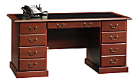 Sauder® Heritage Hill 65"W Double-Pedestal Writing Desk, Classic Cherry