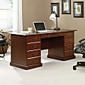 Sauder® Heritage Hill 65"W Double-Pedestal Writing Desk, Classic Cherry