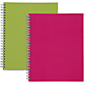 Sparco Twin-wire Professional-style Notebook - 80 Pages - Twin Wirebound - Multi-colored Cover - Perforated, Laminated, Easy Tear - 2 / Pack