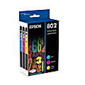 Epson® 802 DuraBrite® Cyan, Magenta, Yellow Ink Cartridges, Pack Of 3, T802520-S