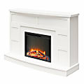 Ameriwood Home Barrow Creek Mantel With Fireplace TV Console For TVs Up To 60", 36-5/16”H x 53-1/2”W x 18”D, White
