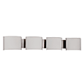 Luminance LED Stanton 4 Light Vanity Wall Mount Fixture, 39", 32 Watts, 3000K/Warm White, 2130 Lumen, Bright Satin Nickel/Frosted Glass 1 thumbnail image