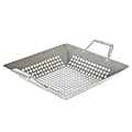 Martha Stewart Amber Cast Aluminum Square BBQ Grill Topper With Handles, 12”, Silver 1 thumbnail image