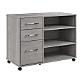 Bush Business Furniture Hustle Office Storage Cabinet With Wheels, Platinum Gray, Standard Delivery