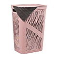 Mind Reader 60L Laundry Hamper Clothes Basket with Lid, 23-1/2"H x 13-3/4"W x 17-1/4"L, Pink 1 thumbnail image