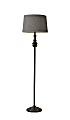 Adesso® Simplee Charles Floor Lamp, 60"H, Dark Herringbone Shade/Black Base