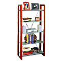 Studio RTA® Office Tech 5-Tier Bookcase, 60"H x 31"W x 13 1/8"D, Cherry/Glass 1 thumbnail image