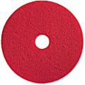 Genuine Joe Red Buffing Floor Pad - 17" Diameter - 5/Carton x 17" Diameter x 1" Thickness - Buffing, Scrubbing, Floor - 175 rpm to 350 rpm Speed Supported - Flexible, Resilient, Rotate, Dirt Remover - Fiber - Red