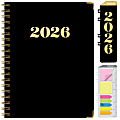 2026 Excello Brands Hardcover Fashion Daily/Weekly/Monthly Planner, 5.5" x 8", Black Gold Numbers November 2025 - December 2026, (FSHN-CY26-8511-12) 1 thumbnail image