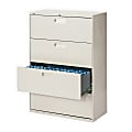HON® Brigade® 600 42"W x 18"D Lateral 4-Drawer File Cabinet, Light Gray 1 thumbnail image