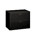 HON® 500 36"W Lateral 2-Drawer File Cabinet, Metal, Black