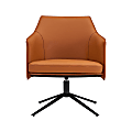 Eurostyle Signa Faux Leather Lounge Chair, Black/Cognac