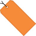 Partners Brand Prestrung Shipping Tags, 8" x 4", Orange, Case Of 500