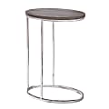 Monarch Specialties Xavier Accent Table, 25"H x 12"W x 18-1/2"D, Dark Taupe/Chrome