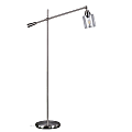 SEI Furniture Tierman LED Floor Lamp, 61-3/4"H, Seeded Shade/Brushed Nickel Base