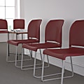 Flash Furniture HERCULES Full-Back Contoured Stacking Chair With Sled Base, Burgundy/Gray