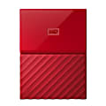 WD My Passport® 2TB Portable External Hard Drive, Red