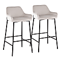 LumiSource Daniella Counter Stools, Black/White, Set Of 2 Stools