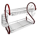 Better Chef DR-165R 2-Tier Chrome-Plated Dish Rack, 16", Red 1 thumbnail image