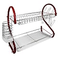 Better Chef DR-165R 2-Tier Chrome-Plated Dish Rack, 16", Red