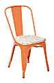 Office Star™ Bristow Armless Chairs with Wood Seats, Orange/ Pine White, Set Of 4 Chairs