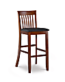 Linon Pullman Faux Leather Bar Stool, Dark Cherry/Dark Brown 1 thumbnail image