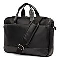 Bugatti Gin & Twill Textured Vegan Leather Briefcase, 10-1/2"H x 16"W x 2-3/4"D, Black 1 thumbnail image