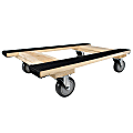 Monster Trucks® Piano H Style 4-Wheel Wood Dolly, 30”L x 18”W x 8”H, Black/Brown 1 thumbnail image