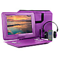 Trexonic Portable TV+DVD Player With Color TFT LED Screen And USB/HD/AV Inputs, 13.3”, Purple 1 thumbnail image