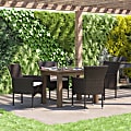 Flash Furniture Maxim Modern Wicker Patio Armchairs With Cushions, Espresso/Cream, Set Of 4 Chairs 1 thumbnail image