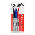 Sharpie® Retractable Permanent Markers, Fine Point, Assorted Colors, Pack Of 3 Markers
