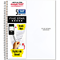 Five Star® Wirebound Notebook Plus Study App, 8-1/2" x 11", 5 Subject, College Ruled, 200 Sheets, White 1 thumbnail image