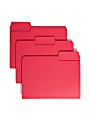 Smead® SuperTab® File Folders, Letter Size, 1/3 Cut, Red, Box Of 100