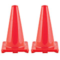 Champion Sports Hi-Visibility Flexible Vinyl Cones, 18", Orange, Pack Of 2 Cones